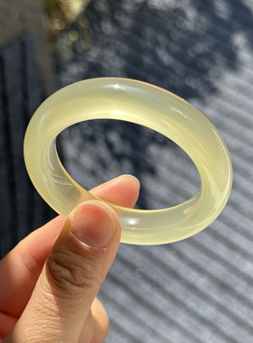 奶夫夫天然黄水晶猫眼手镯49到54圈自然光实拍