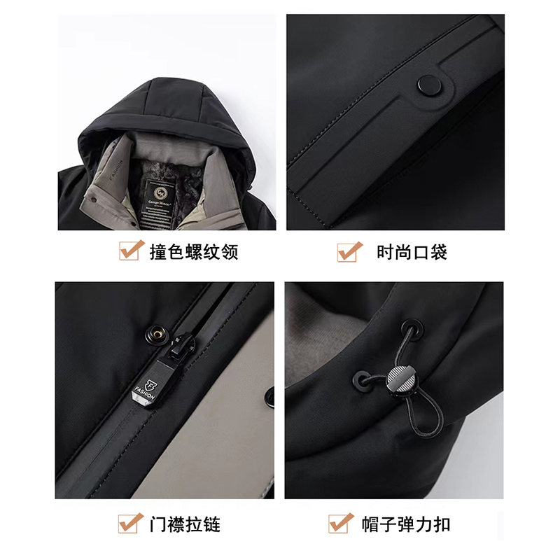 罗蒙90白鹅绒男士羽绒服男款冬季2024新款保暖加厚可脱卸内胆外套