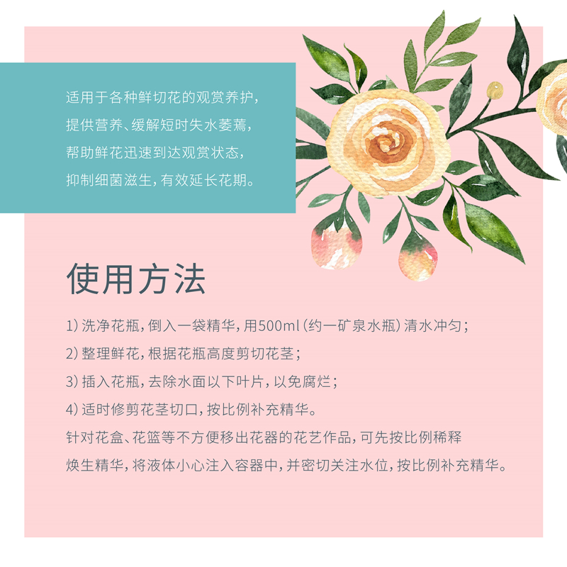 蓝盆友鲜花焕生精华营养液月季玫瑰百合通用保鲜液保鲜剂延长花期 - 图2