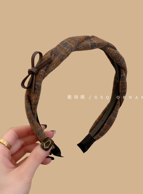 秋冬氛围感韩系蝴蝶结打结发箍
