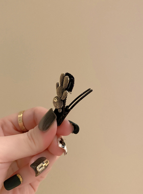 可爱小熊高级感侧边发夹