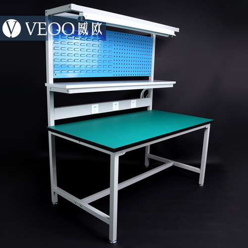 流水线工作桌挂板防静电工作台实验室操作台带插座零件工具台