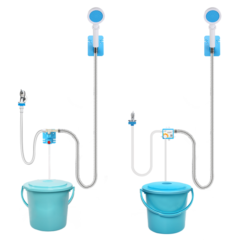 洗澡神器宿舍用不插电充电自吸电吸手压简易便携式移动热水淋浴器 - 图3