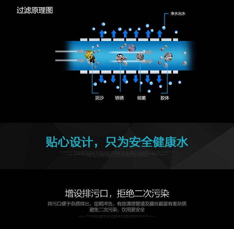 安吉尔中央净水器全屋家用净饮自来水过滤饮水机管道机SA-UFS2500
