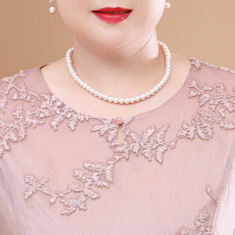 2020新款中老年肥妈妈夏装旗袍裙子 优爱菲中老年女装