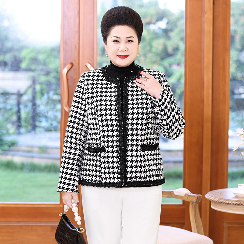 妈妈春装短款小香风阔太太薄外套 优爱菲中老年女装