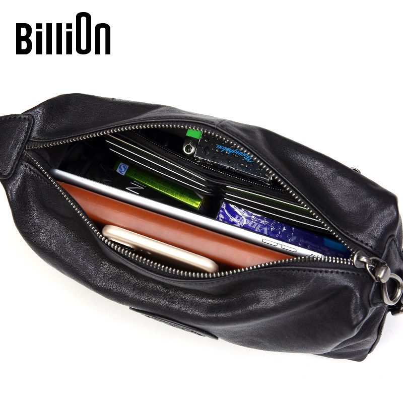 冷兽男士大容量青年头层牛皮手拿包 冷兽箱包男士包袋