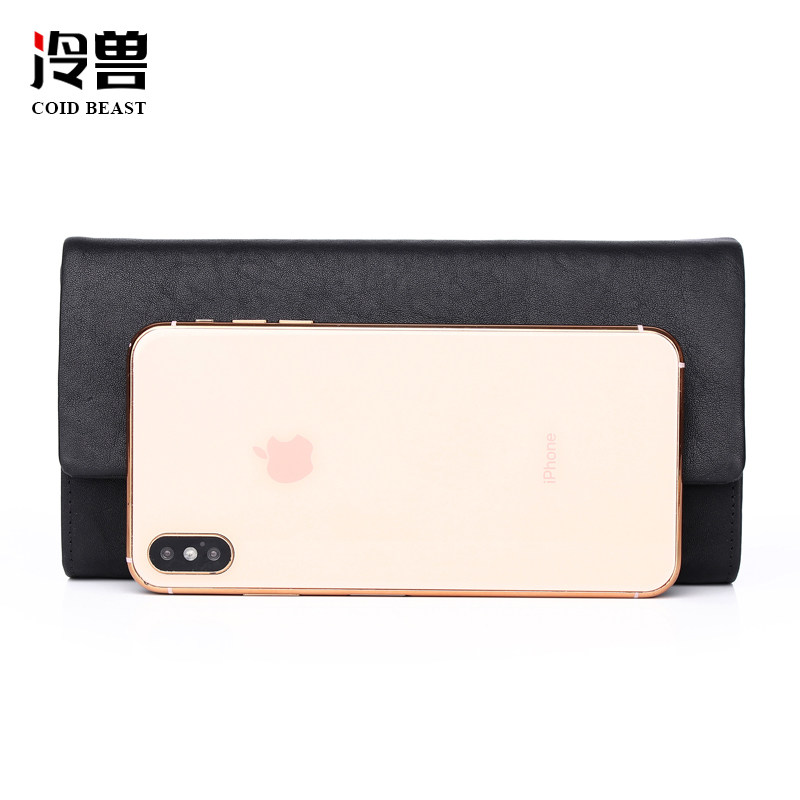 冷兽男士长款真皮潮大容量软皮钱夹 冷兽箱包钱包