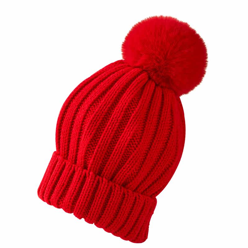 冬天必备帽子女秋冬毛线帽韩版加厚百搭皮草大毛球