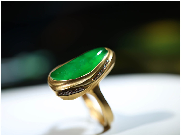 Yangzi Jewelry Natural Jade Design Full Green Ring