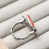 Yangzi Jewelry Chixia Laokeng ice trapezoidal red jade design personalized jade ring 9.8