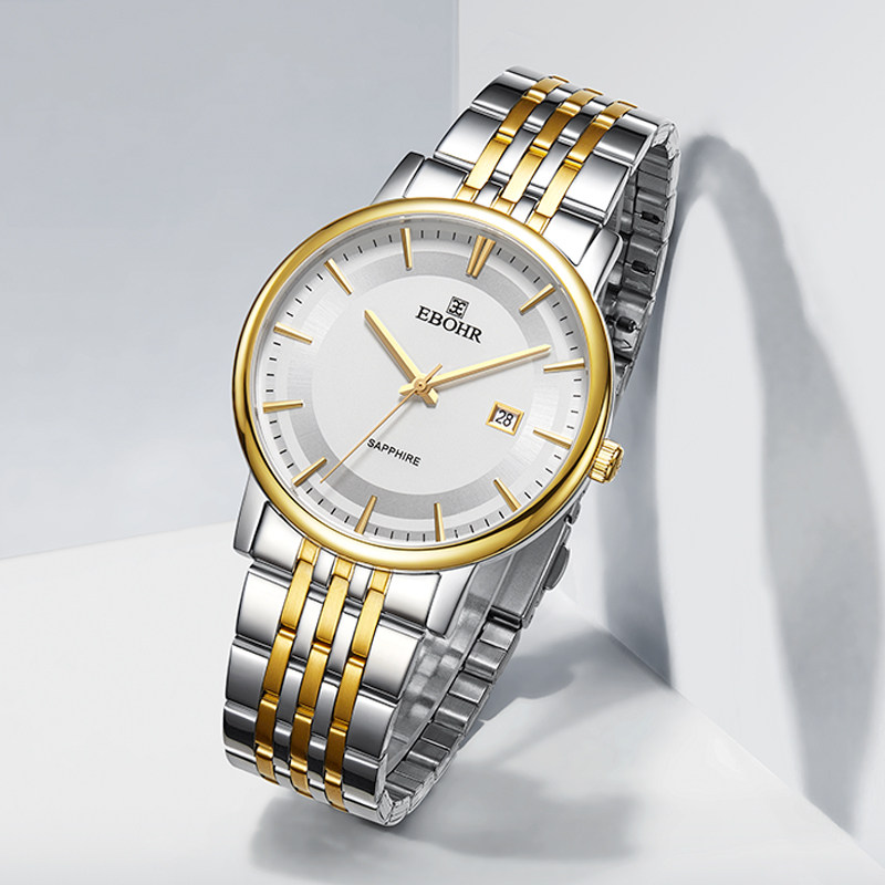 依波表手表男女表情侣款日历正品石英表女防水男士腕表5669