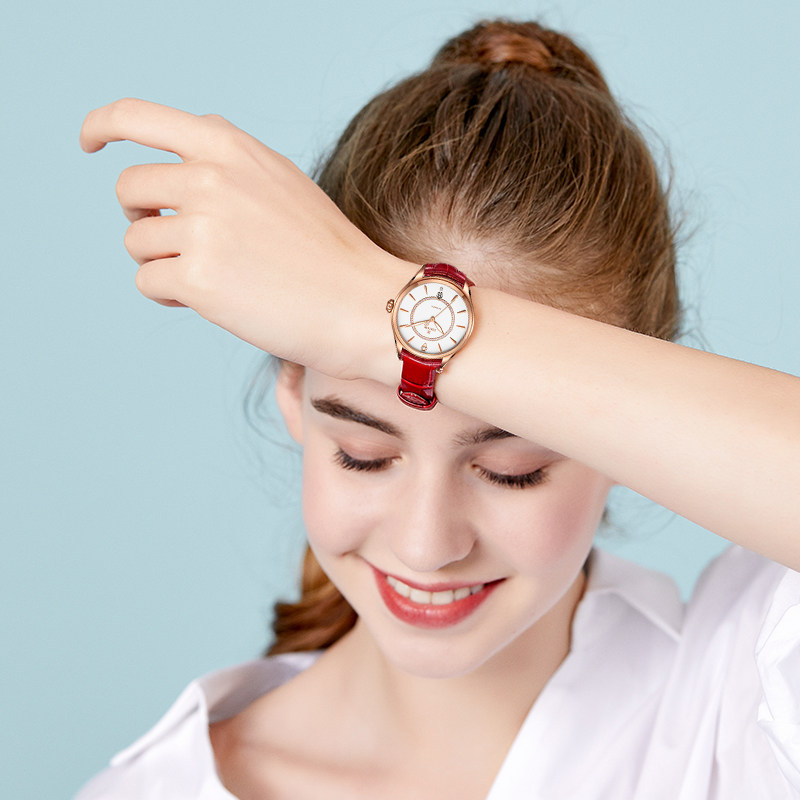 依波手表女防水简约自动机械表女士手表名牌正品5019