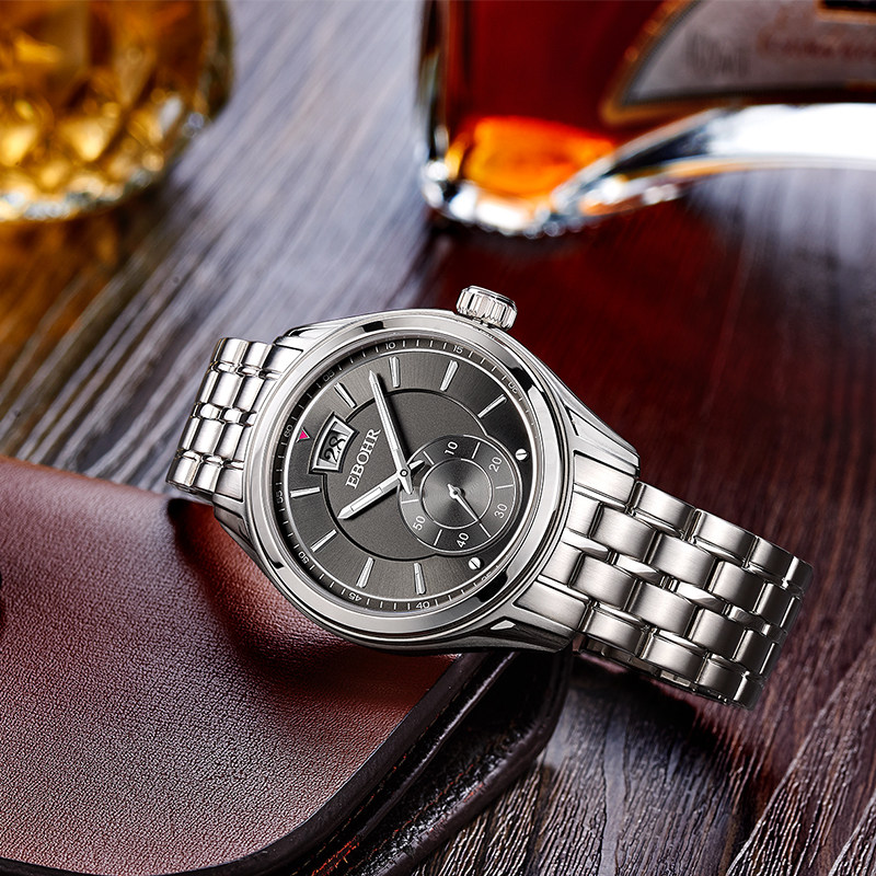 依波表手表男正品休闲商务防水皮带钢带石英表男表专柜特惠1095