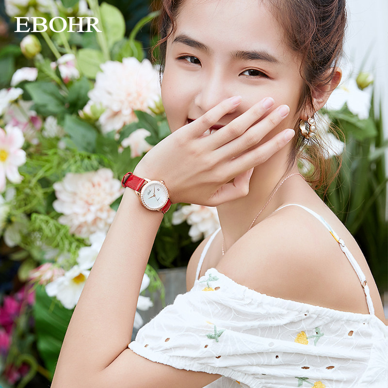 依波女款女士太阳花小金表钢带女表 依波国产腕表