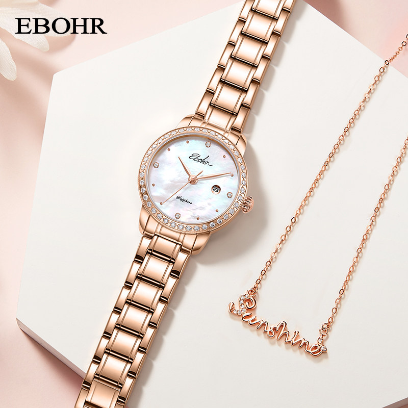 依波女款女士太阳花小金表钢带女表 依波国产腕表