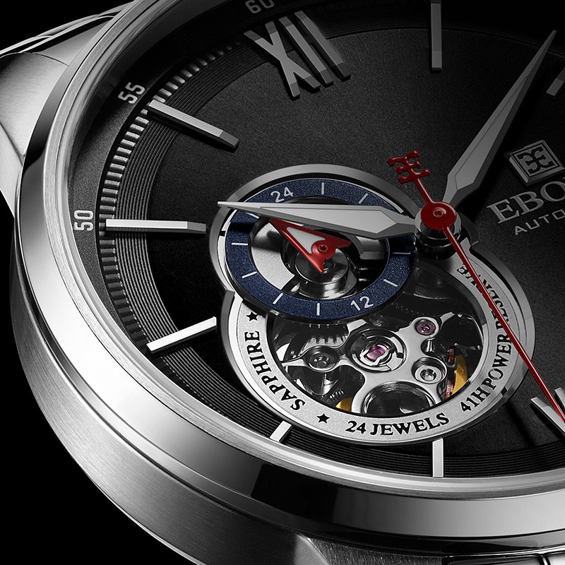 依波手表男休闲商务机械表镂空正男士腕表钢带防水国产腕表3645