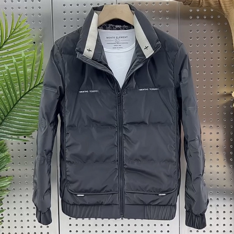 男士羽绒服2025年新款潮流时尚加厚保暖冬季立领短款外套潮牌轻薄
