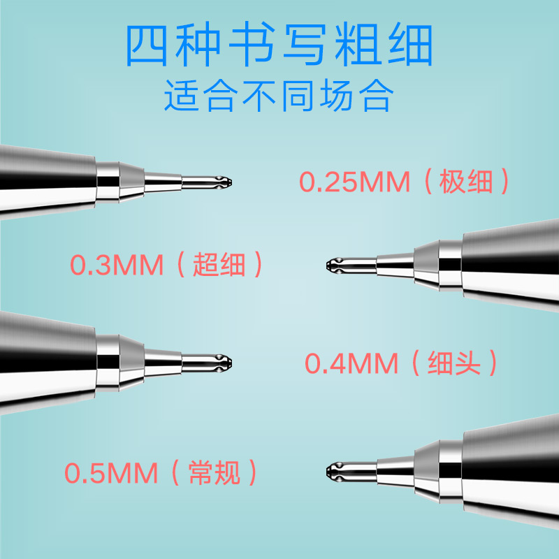 日本PILOT百乐黑色中性笔hi-tec-c记账财务财会会计专用笔bllh20c5笔芯hitec细头极细 0.25/0.3/0.4/0.5mm-图3