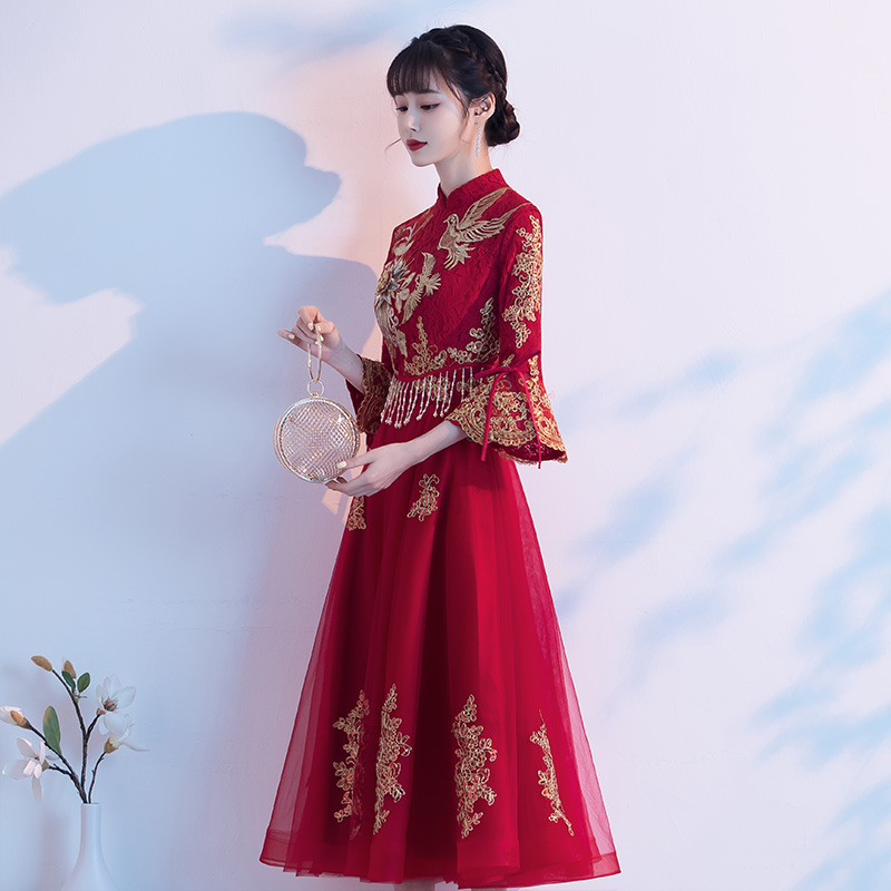 中式新娘2020新款孕妇高腰敬酒服 逸红妆礼服/晚装