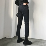 Черные эластичные демисезонные прямые свободные джинсы, утепленные штаны, приталенные леггинсы, большой размер, высокая талия, по фигуре, подходит для подростков