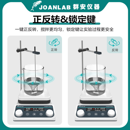 恒温磁力搅拌器加热控温数显高温搅拌台小型电动电磁搅拌机实验室 - 图1