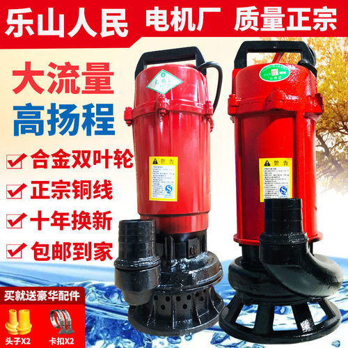 潜水泵220v家用单相大流量高扬程耐腐蚀抽粪泥浆污水泵乐山人民 - 图0