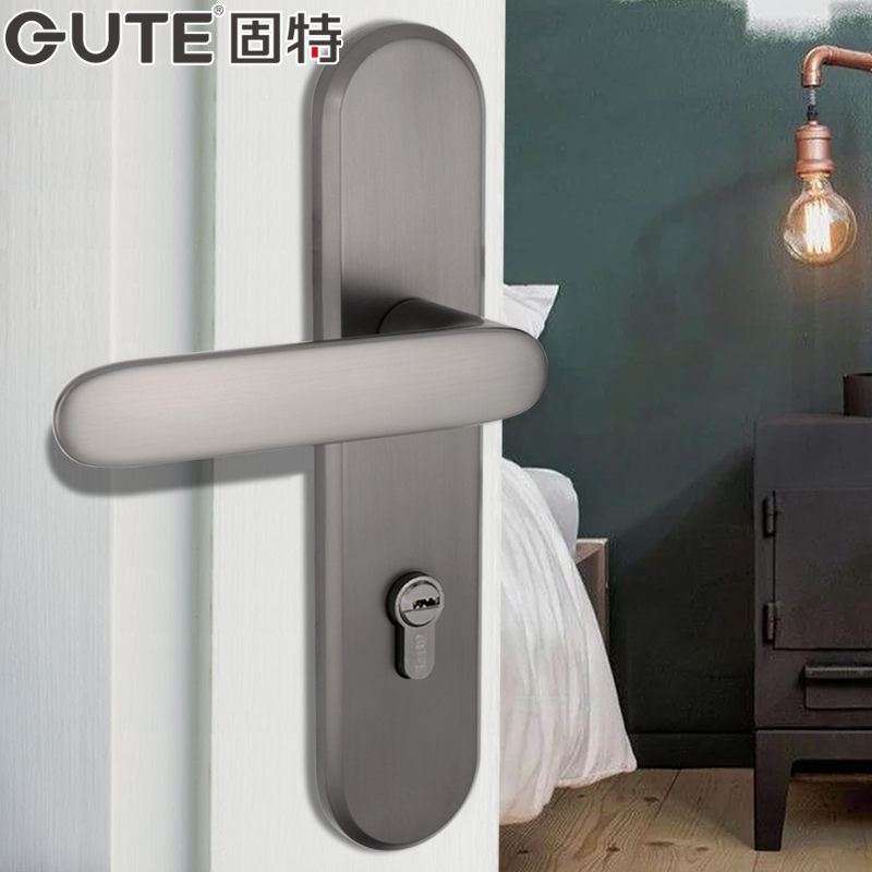 固特磁吸门锁家用通用型室内卧室房间木门静音机械门把手分体锁具
