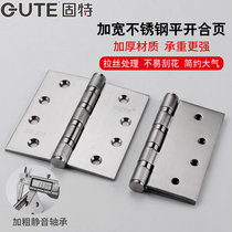 Solid house door hinge square stainless steel 4-inch widening thickened door wooden door 10cm mute hinge foldout