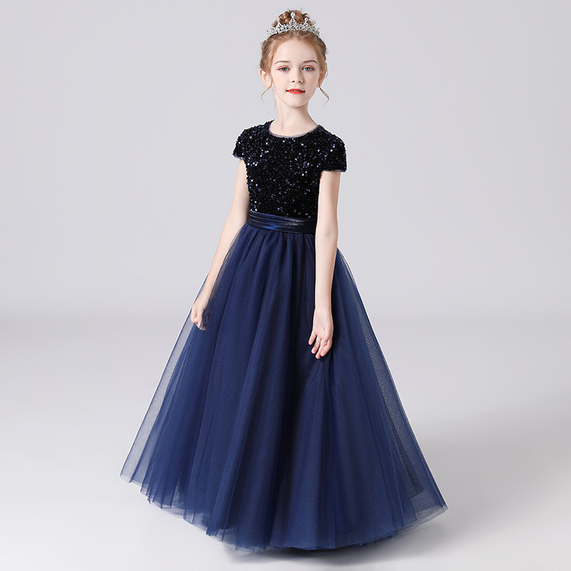 女童高端礼服公主裙儿童主持人钢琴演出服公主高贵礼服亮片网纱裙,淘宝优惠券,粉丝福利购,淘宝优惠卷
