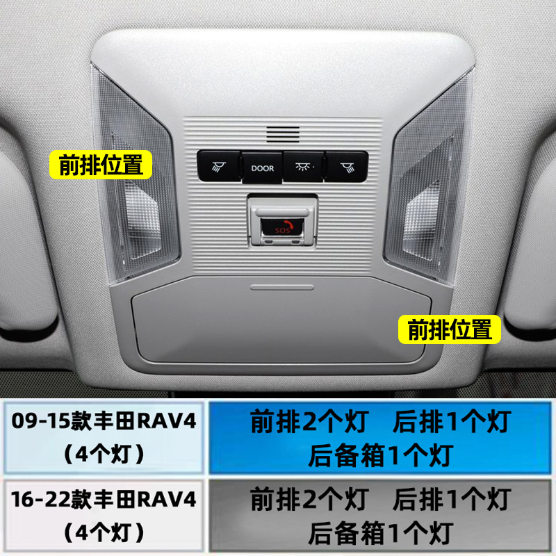 适用09-22款丰田RAV4车内10顶灯13 15 20荣放19改装18led16阅读灯 - 图0