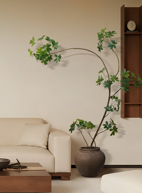 海虹雅林仿真绿植高级感逼真鸭脚木室内客厅轻奢落地装饰假植物