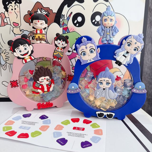 Cartoon baby teeth storage box children's teeth hair memorial collection teeth replacement storage bottle storage boys and girls