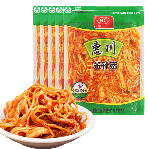 惠川香辣金针菇180g红油金针菇即食早餐下饭菜开味菜小菜 - 图3