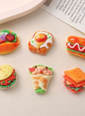 美式卷饼汉堡面包磁力贴迷你仿真欧包冰箱贴烘焙备忘贴饰磁铁装饰