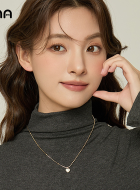 ona爱心项链女常百搭轻奢毛衣链