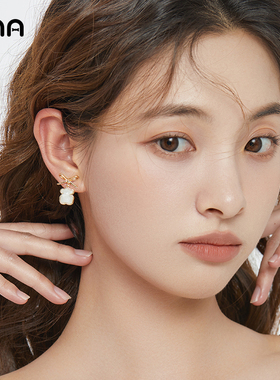 ona小熊耳夹女甜美无耳洞耳饰品