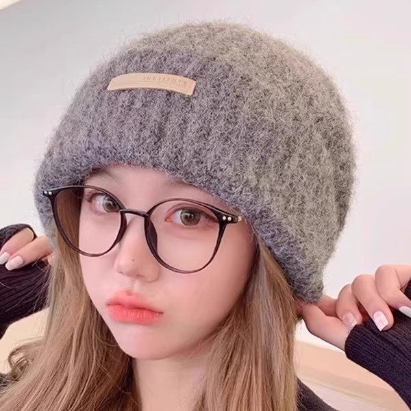 帽子女秋冬季保暖大头围显脸小毛线堆堆帽韩版百搭针织包头冷帽,淘宝优惠券,粉丝福利购,淘宝优惠卷