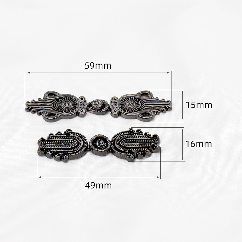 古风金属盘扣中国风汉服子母纽扣搭扣复古唐装旗袍对扣装饰扣子 - 图2