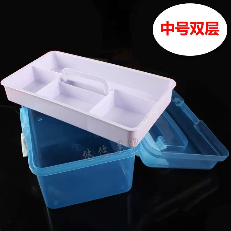 美甲用品 加厚抗摔美容美甲箱子工具箱盒 三层