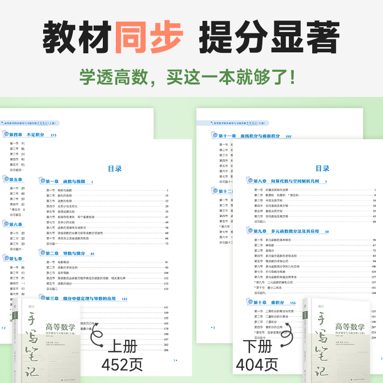 现货2025 含视频教程 kira高数手写笔记 高等数学同济大学第八版 七版同步辅导与习题详解上下册 考研数学一二三教材习题全解指南 - 图0