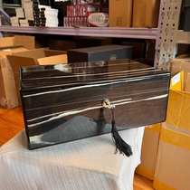 Exit Italy Cigar Box 75 Loaded Cedar Wood Piano Lacquer Black & White Root