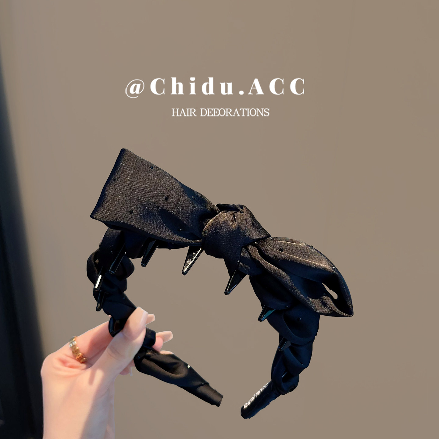 精灵兔耳发箍女高级感缎面蝴蝶结带齿头箍高颅顶显脸小减龄发卡新,淘宝优惠券,粉丝福利购,淘宝优惠卷