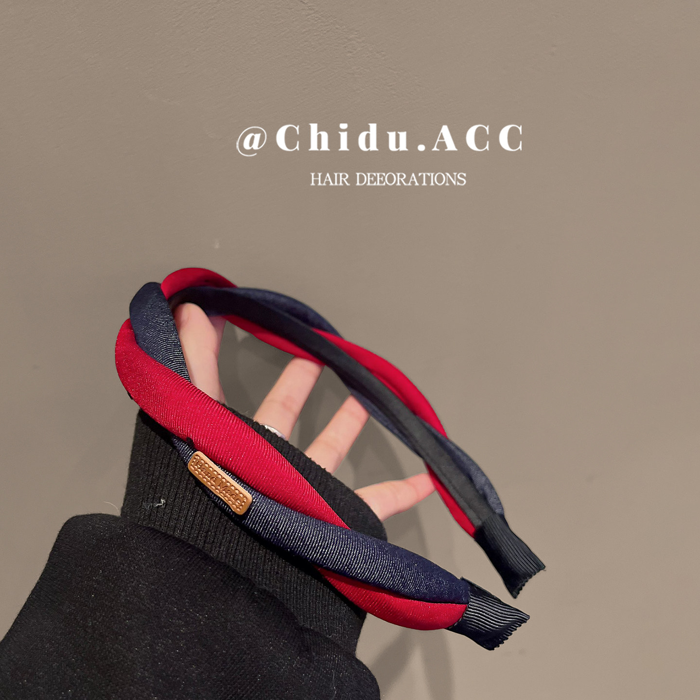 韩版新款复古编织发箍女高级感港风头箍洋气链条新年红高颅顶发卡,淘宝优惠券,粉丝福利购,淘宝优惠卷