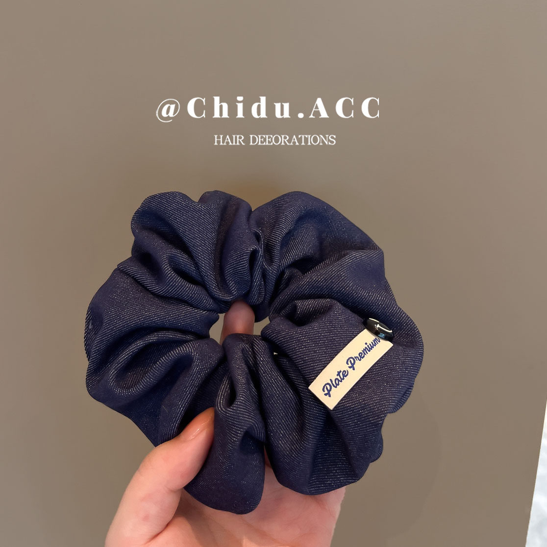 韩版发饰质感牛仔布发圈扎马尾头绳秋冬新款头饰丸子头发绳大肠圈,淘宝优惠券,粉丝福利购,淘宝优惠卷