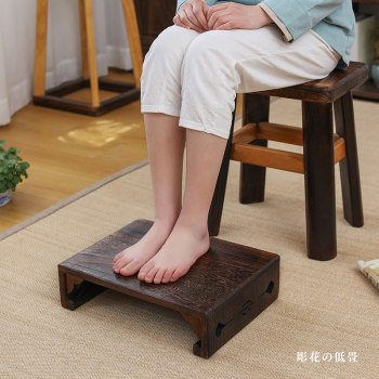 ໄມ້ແຂງ Zen stool sofa stool piano pedal computer pedal table meditation small bench foot stool foot rest low stool