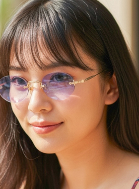 日本MATSUDA超轻纯钛无框太阳镜