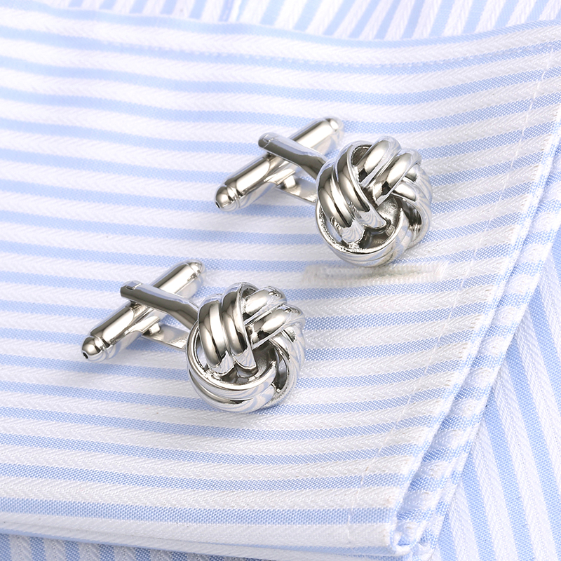 现货供应跨境袖扣 银色圆头麻花纽扣 男士礼服门襟钉cufflink 351 - 图1