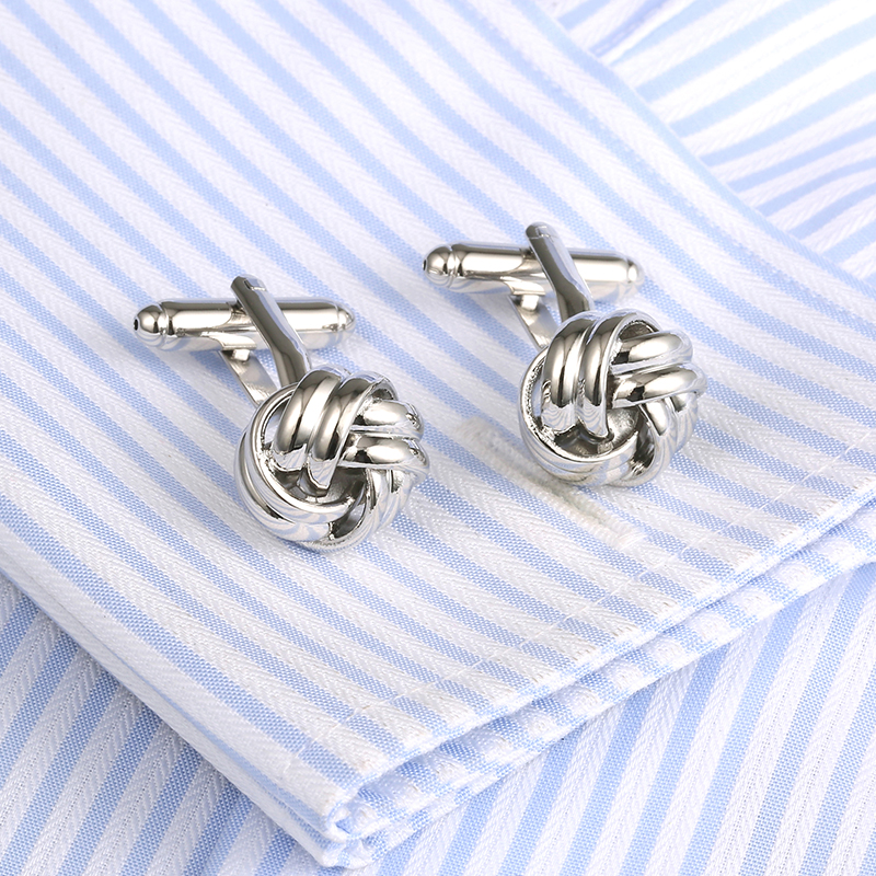 现货供应跨境袖扣 银色圆头麻花纽扣 男士礼服门襟钉cufflink 351 - 图0