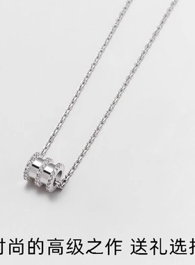 小蛮腰PT950铂金项链女 简约18K白金锁骨链钻石吊坠套链网红礼物